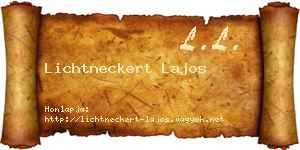 Lichtneckert Lajos névjegykártya